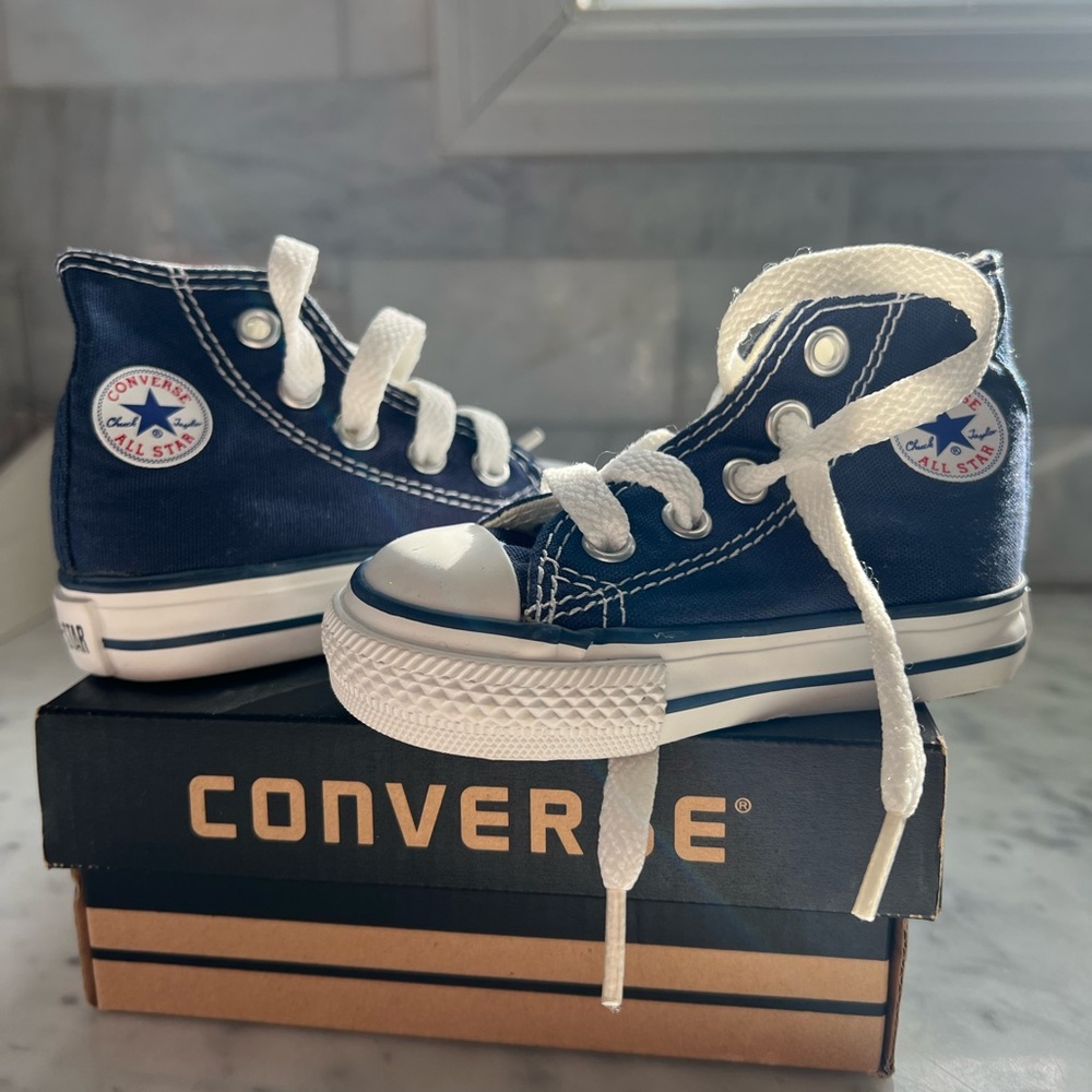 Converse Baby Size 3 Navy Blue High-Top Sneakers
